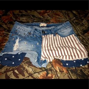 Stars and Stripes gently worn jean shorts